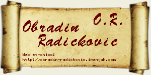 Obradin Radičković vizit kartica